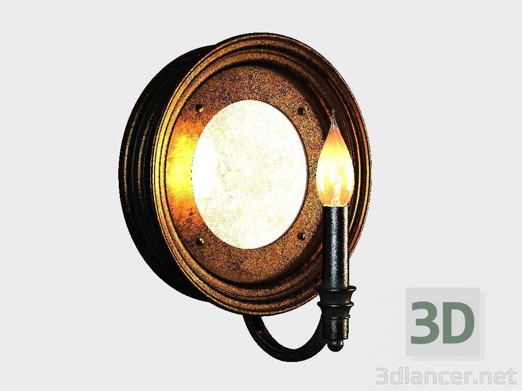Modelo 3d Que ROUND luz parede arandela (SN013-1-ABG) - preview