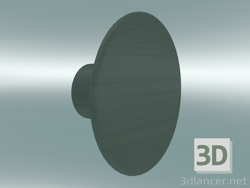 modello 3D Appendiabiti Dots Wood (Ø9 cm, Dusty Green) - anteprima