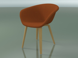 Stuhl 4233 (4 Holzbeine, gepolstert, natürliche Eiche)