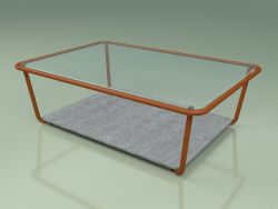 Coffee table 002 (Ribbed Glass, Metal Rust, Luna Stone)