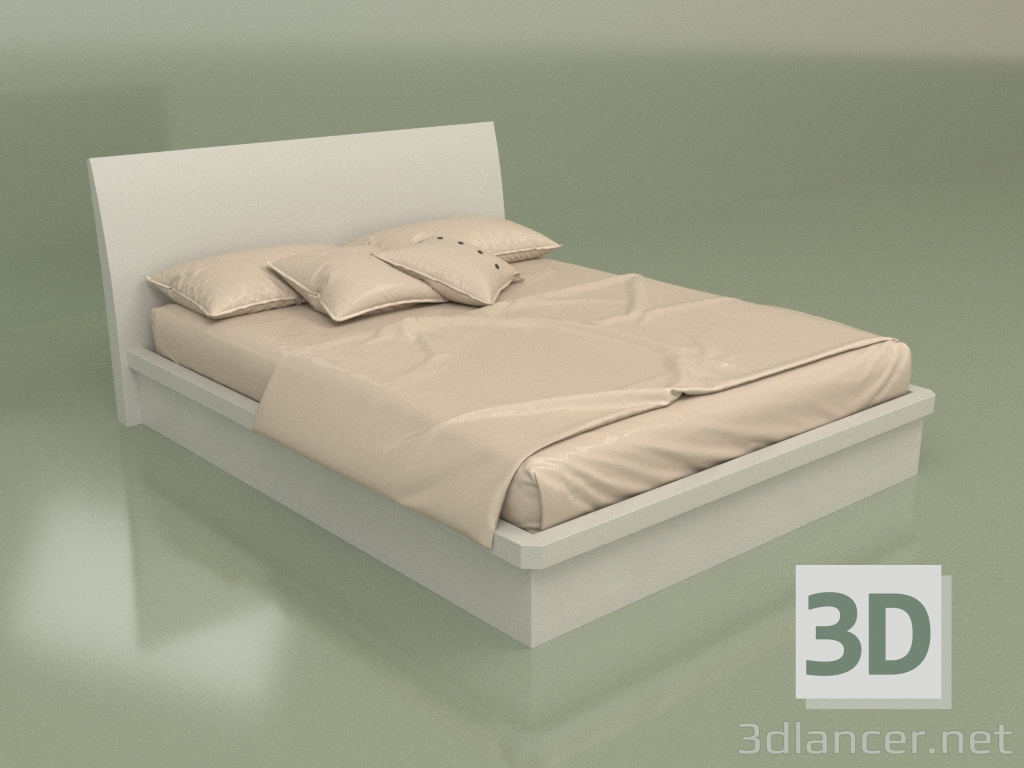 3d модель Кровать двуспальная Mn 2016-1 (Пепельный) – превью