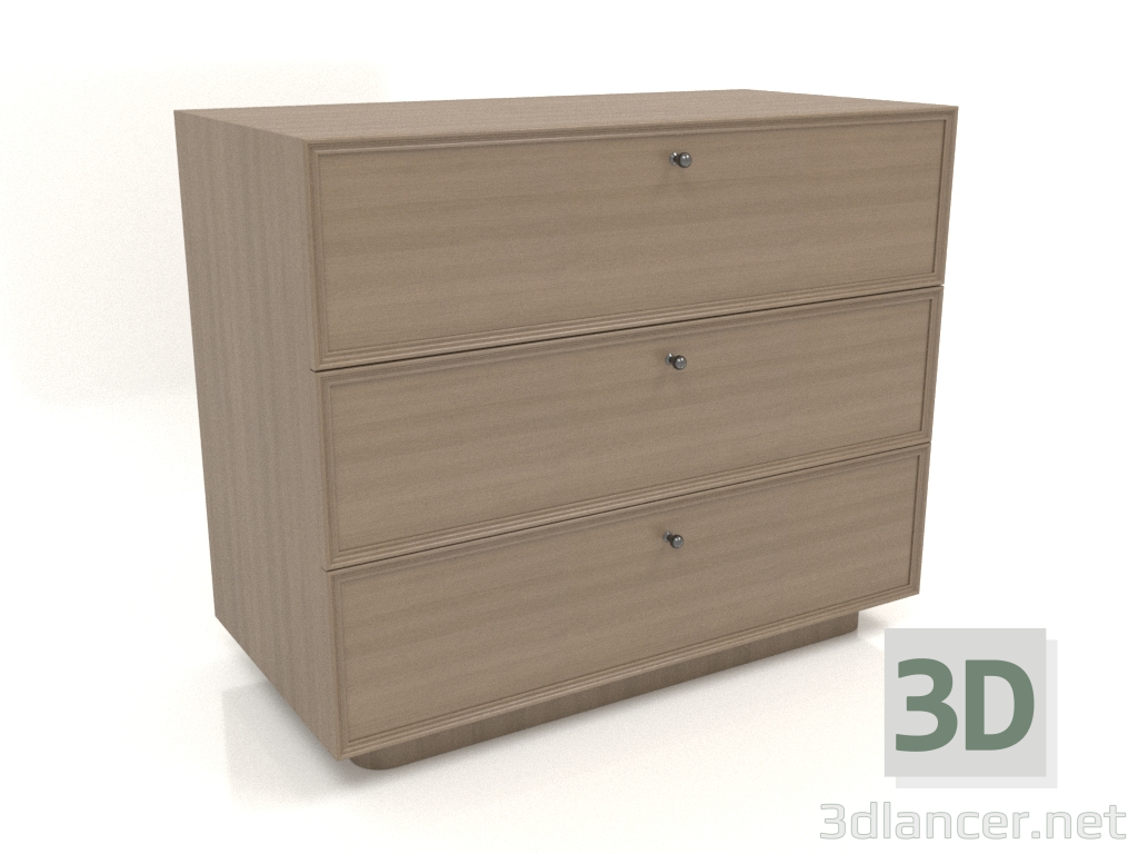 3d model Chest of drawers TM 15 (1001х505х834, wood grey) - preview
