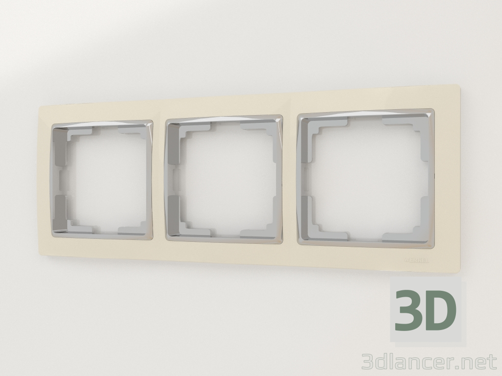 modèle 3D Cadre pour 3 poteaux Snabb (ivoire-chrome) - preview