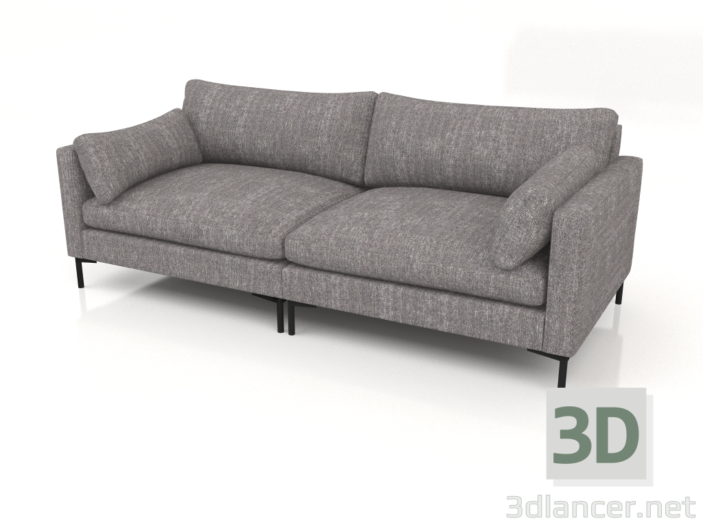 3d model 3-seater sofa Summer (Anthracite) - preview