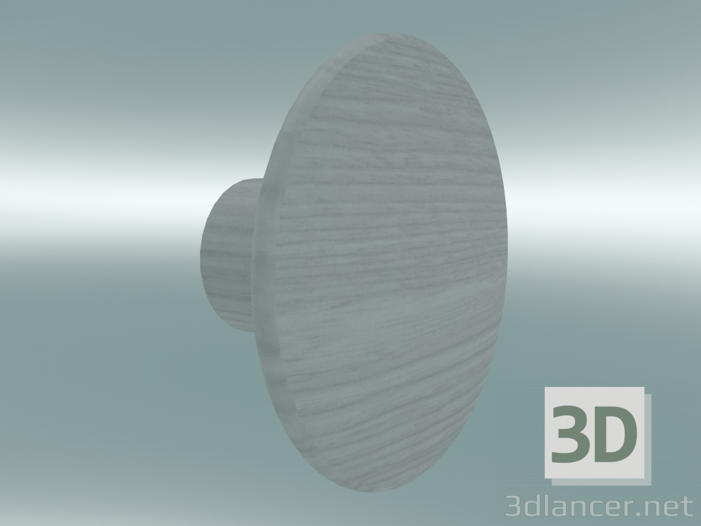3D Modell Kleiderhaken Dots Wood (Ø9 cm, Grau) - Vorschau