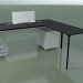modèle 3D Table de bureau 0815 + 0816 droite (H 74 - 79x180 cm, équipée, laminé Fenix F06, V39) - preview