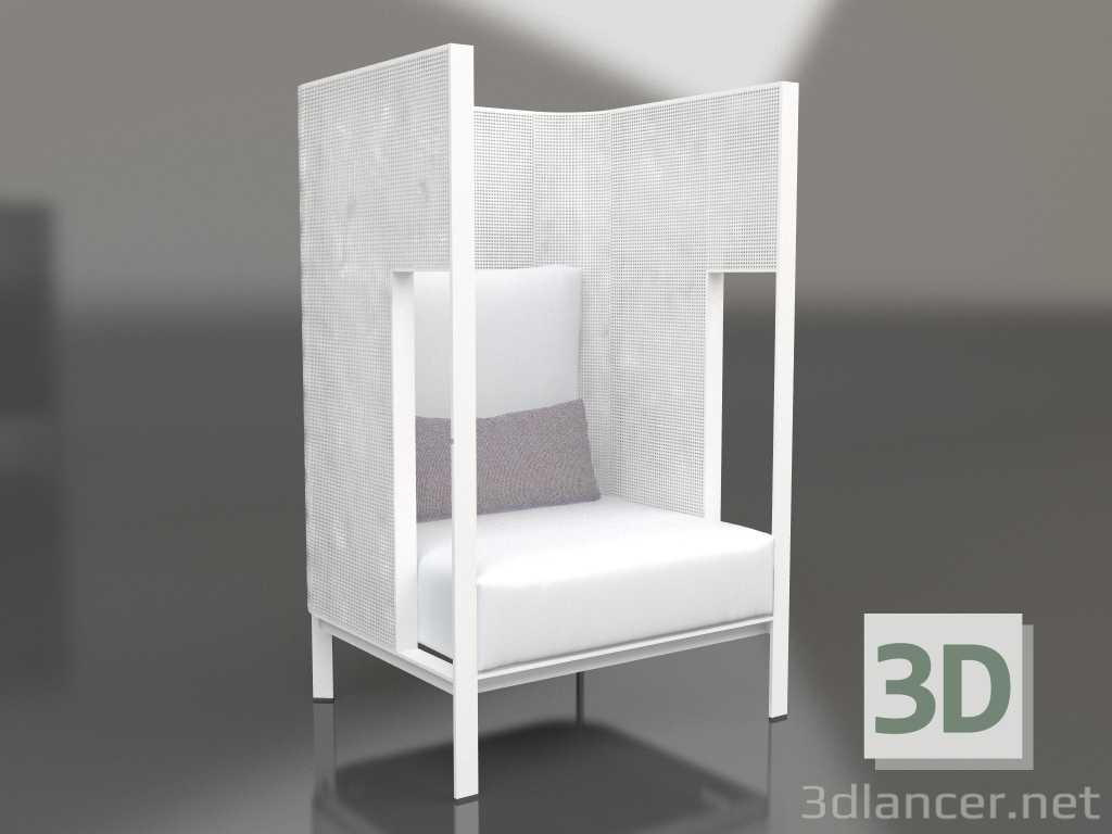 modello 3D Chaise longue cocoon (Bianco) - anteprima
