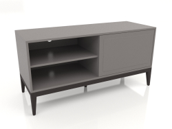 टीवी स्टैंड, अखरोट लिबास डब्ल्यू फिनिश, मैट ग्रे-बेज लाह (120x45x60 सेमी)