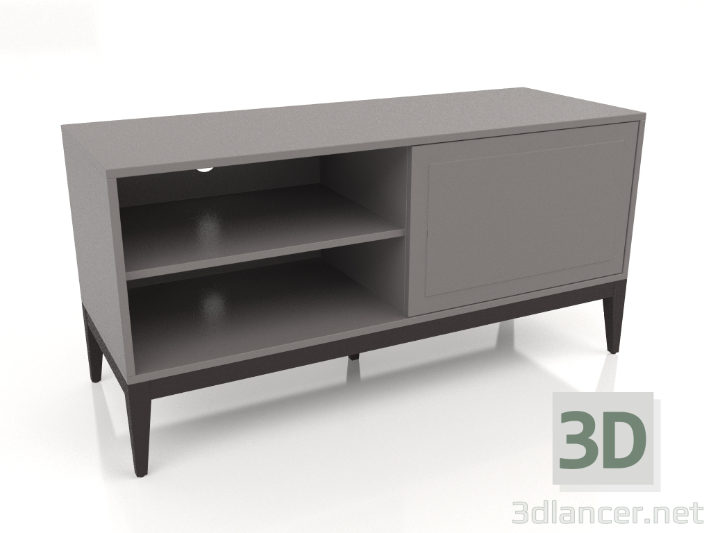 Modelo 3d Suporte para TV, folheado de nogueira com acabamento W, laca cinza-bege fosca (120x45x60 cm) - preview