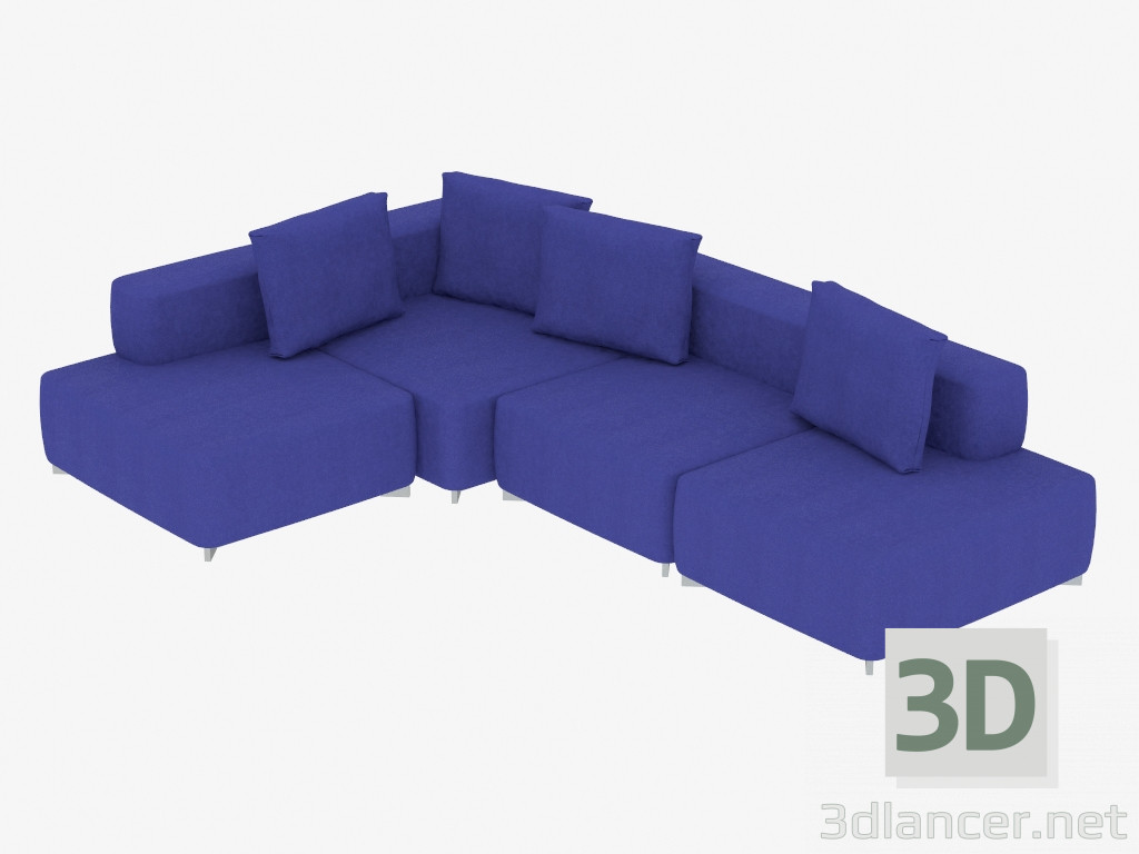 3D modeli Modüler köşe kanepe - önizleme