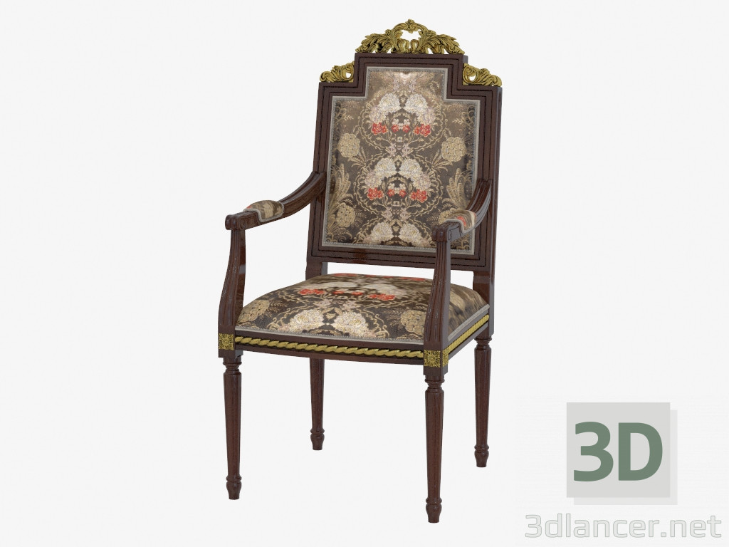 modèle 3D Chaise en style classique 1609 - preview