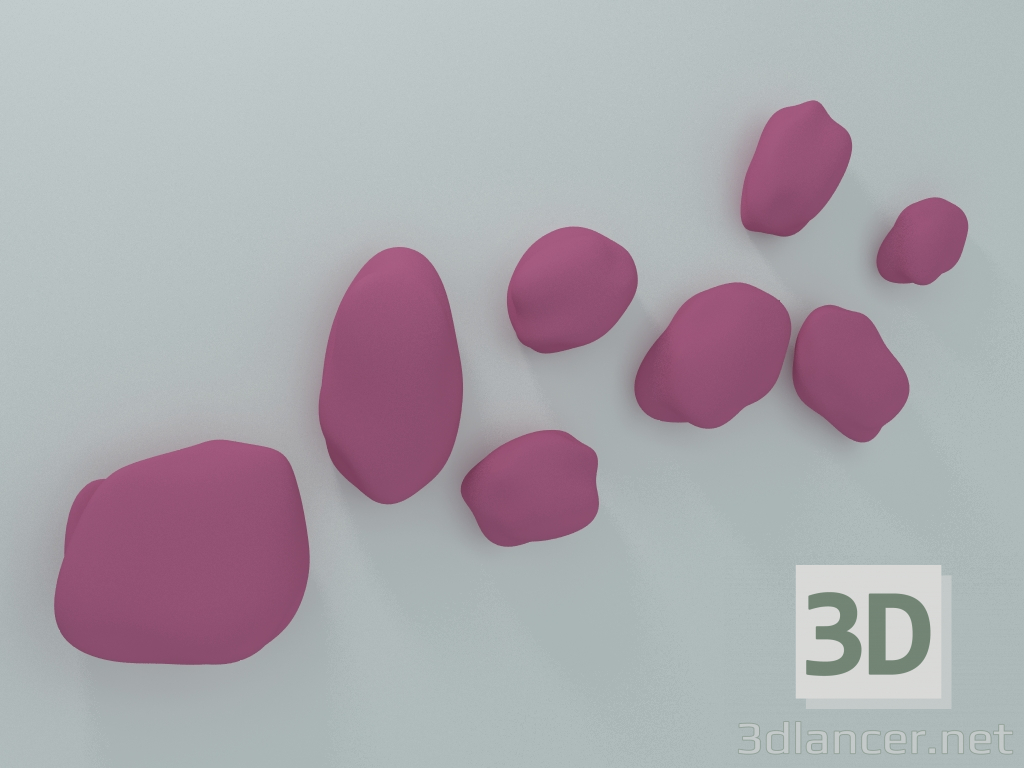 modèle 3D Décoration murale Stone Color (RAL 4003) - preview