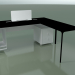 modèle 3D Table de bureau 0815 + 0816 droite (H 74 - 79x180 cm, équipée, laminé Fenix F02, V39) - preview