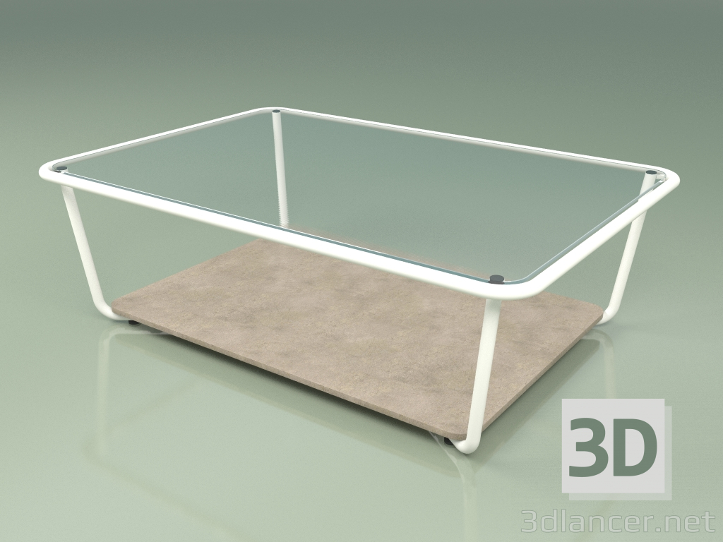 3d модель Стол кофейный 002 (Ribbed Glass, Metal Milk, Farsena Stone) – превью