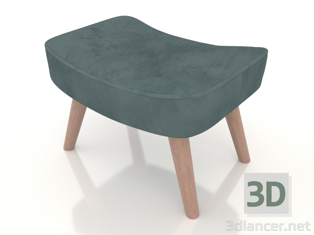 3d model Ottoman Hygge (dark turquoise) - preview
