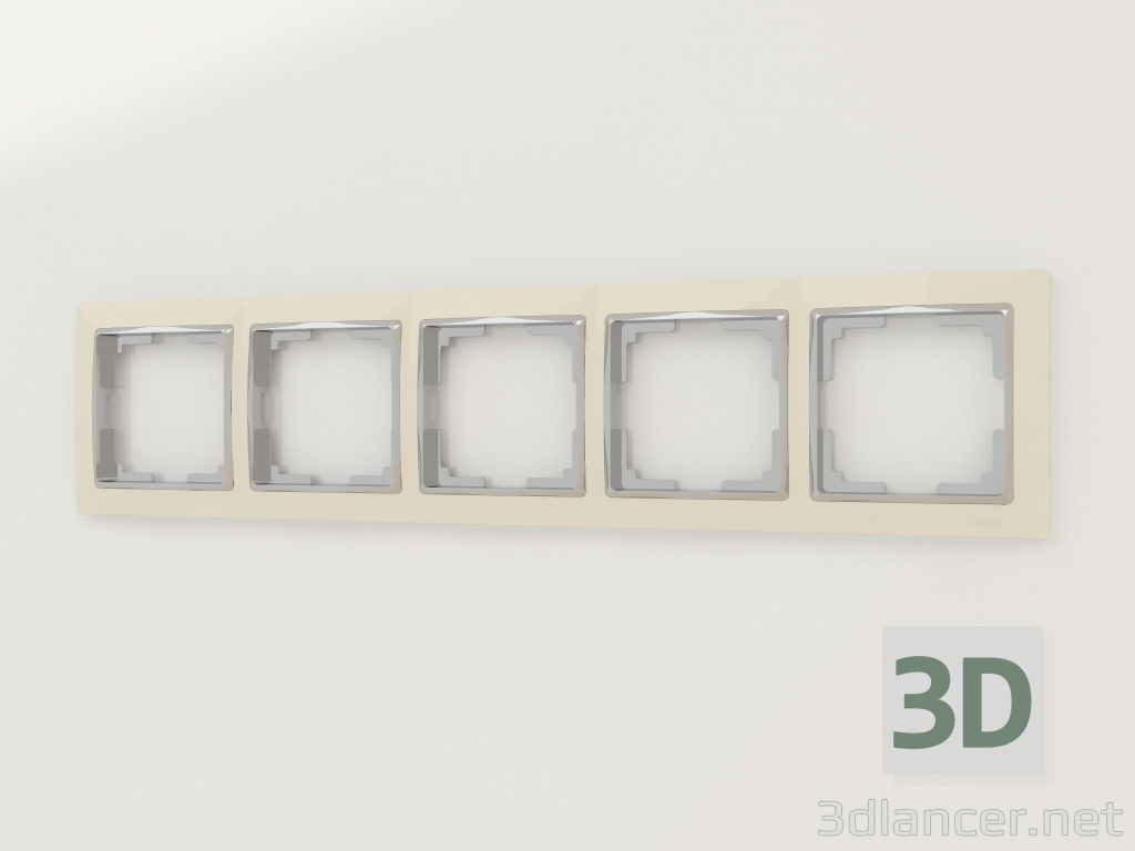 modèle 3D Cadre pour 5 poteaux Snabb (ivoire-chrome) - preview
