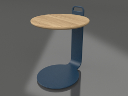 Coffee table Ø36 (Grey blue, Iroko wood)