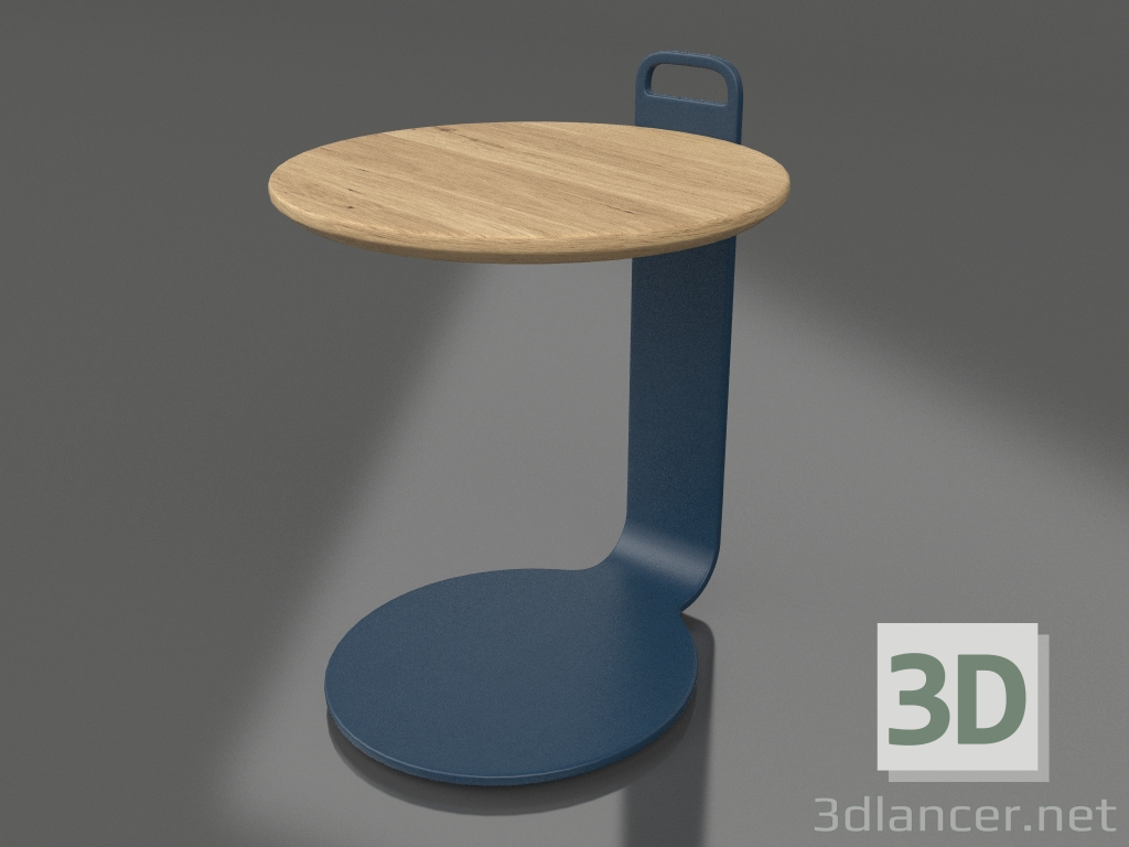 modèle 3D Table basse Ø36 (Gris bleu, bois Iroko) - preview