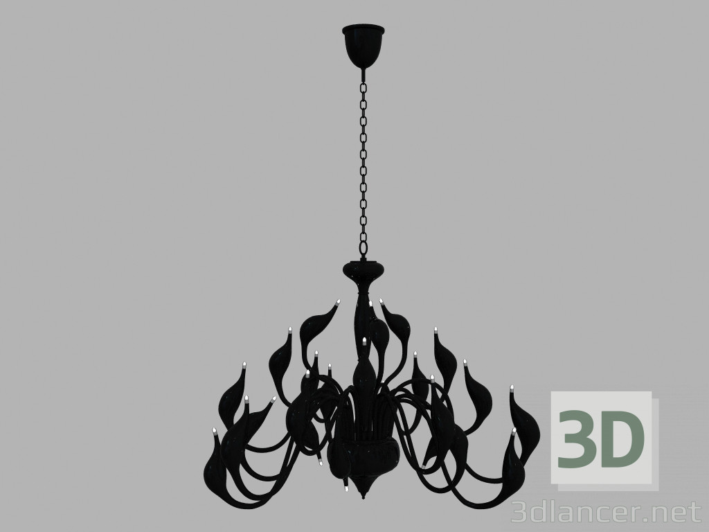 modèle 3D Lustre décoratif cigno noir 8098-24a md - preview