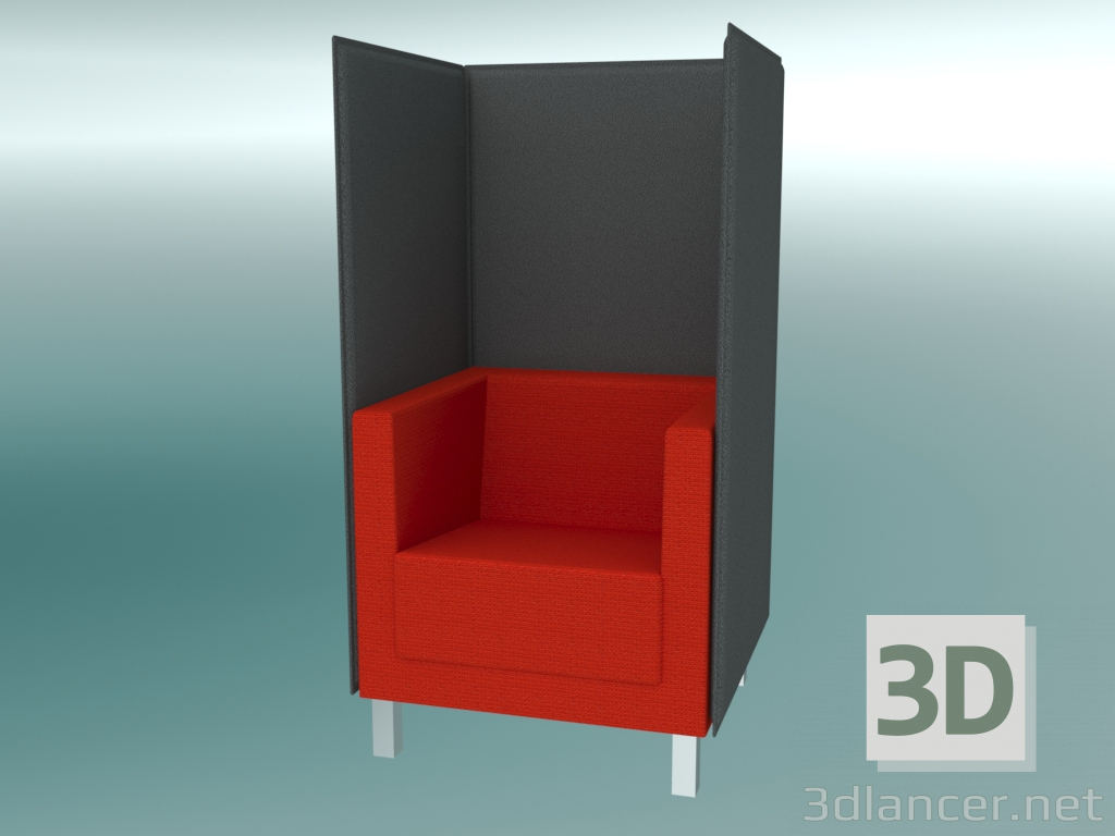 3d модель Кресло с перегородками, на ножках (VL1 HW) – превью