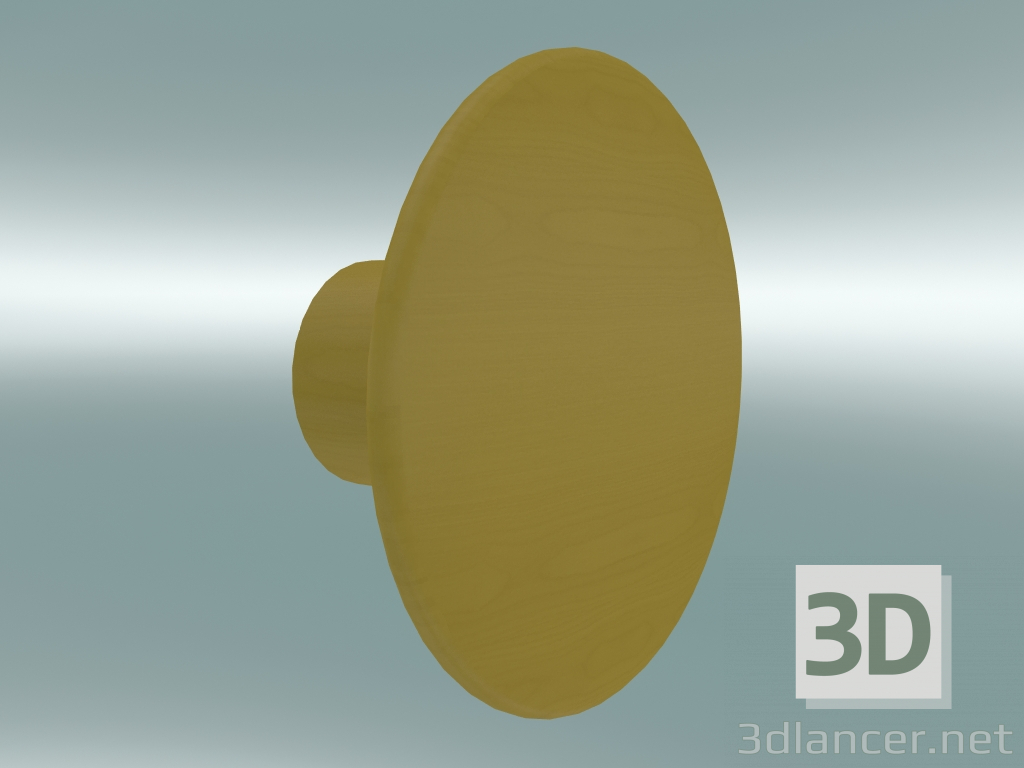 3D Modell Kleiderhaken Dots Wood (Ø9 cm, Senf) - Vorschau