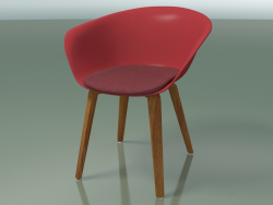 Sedia 4223 (4 gambe in legno, con cuscino sul sedile, effetto teak, PP0003)