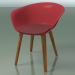 3D Modell Stuhl 4223 (4 Holzbeine, mit einem Kissen auf dem Sitz, Teak-Effekt, PP0003) - Vorschau