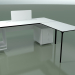 3d model Office table 0815 + 0816 right (H 74 - 79x180 cm, equipped, laminate Fenix F01, V39) - preview