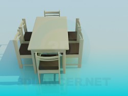 Dining table with chairs for 6 persons