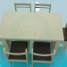 3d model Dining table with chairs for 6 persons - preview