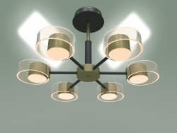 Ceiling LED chandelier Jet 90244-6 (black-gold)