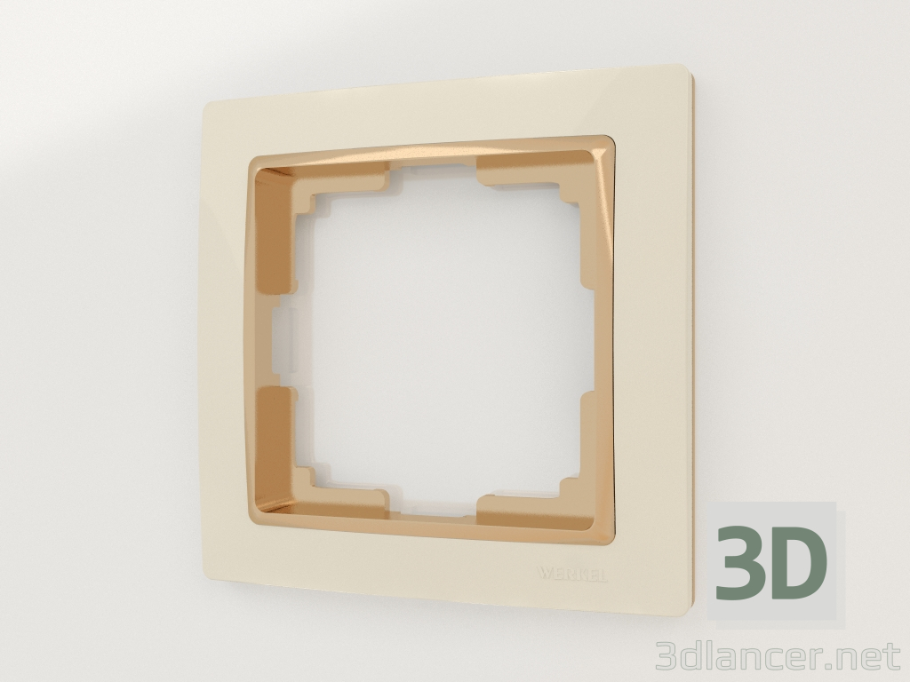 modello 3D Cornice per 1 montante Snabb (avorio-oro) - anteprima