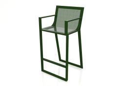 High stool with a high back and armrests (Bottle green)