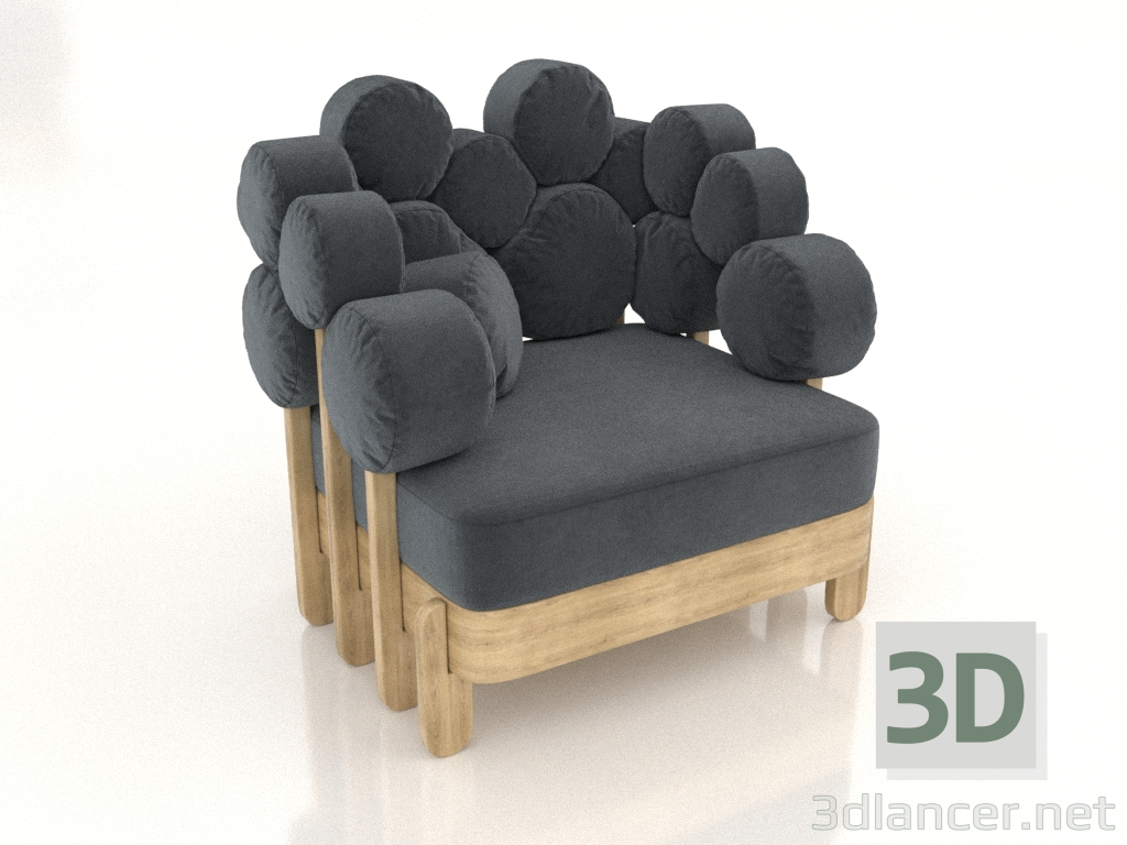 3d model IKRA armchair square (option 2) - preview