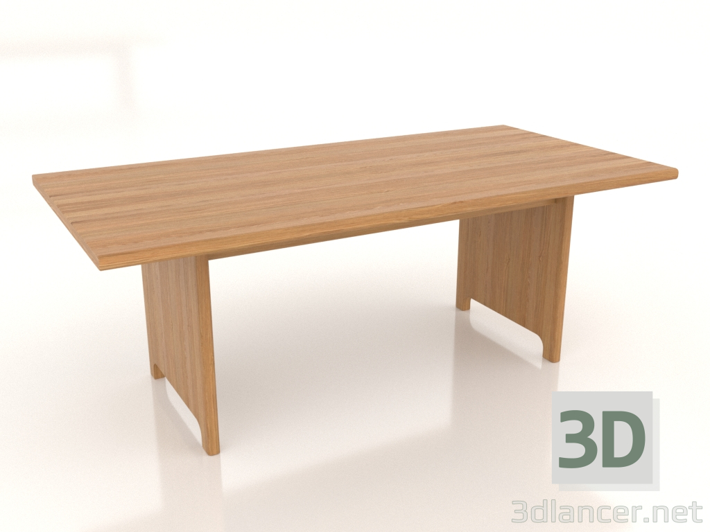 modello 3D Tavolo da pranzo 2000x1000x750 mm (rovere naturale) - anteprima