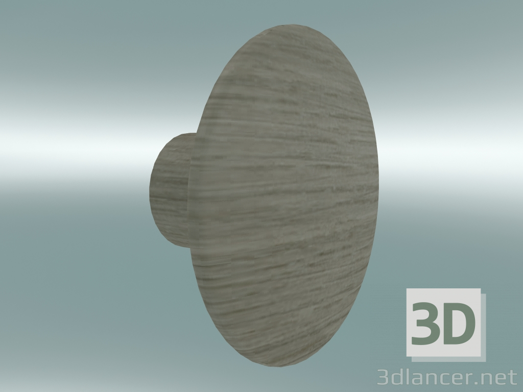 modello 3D Appendiabiti Dots Wood (Ø9 cm, Rovere) - anteprima