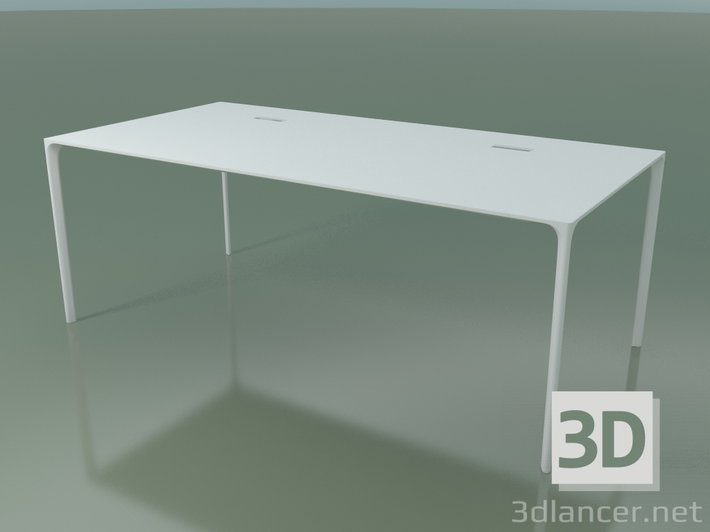 modèle 3D Table de bureau rectangulaire 0817 (H 74 - 100x200 cm, stratifié Fenix F01, V12) - preview