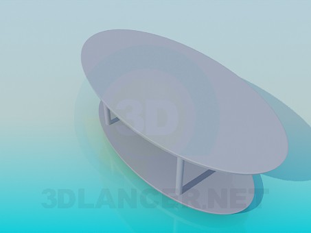 3d модель Овальний журнальний стіл – превью 3d модель Овальний журнальний стіл – превью
