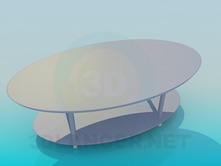 3d модель Овальний журнальний стіл – превью 3d модель Овальний журнальний стіл – превью