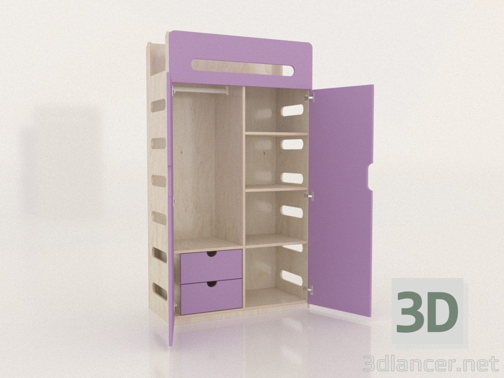 3D Modell Kleiderschrank offen MOVE WC (WLMWC1) - Vorschau