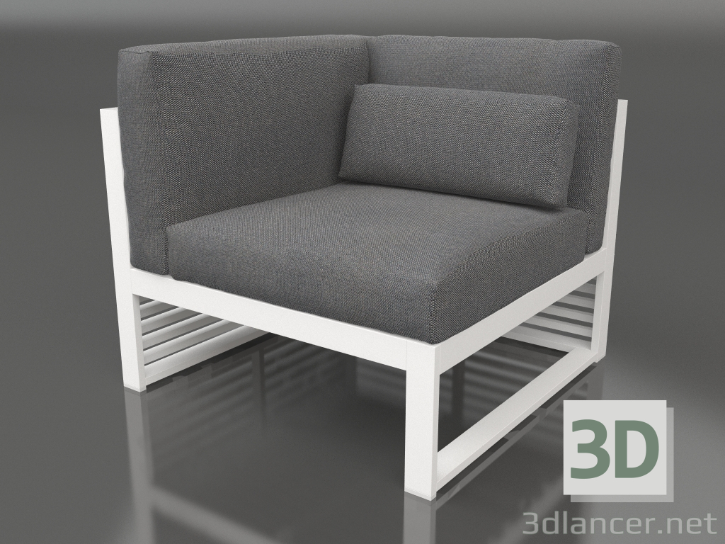 3D Modell Modulares Sofa, Abschnitt 6 links, hohe Rückenlehne (Weiß) - Vorschau