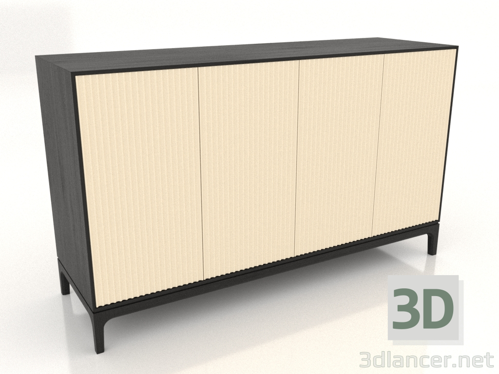 3D Modell TV-Ständer FARGO mit gefrästen Fronten 1600x500x950 mm (Vanille, Schwarzeiche, Option 1) - Vorschau 3D Modell TV-Ständer FARGO mit gefrästen Fronten 1600x500x950 mm (Vanille, Schwarzeiche, Option 1) - Vorschau