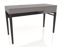 Письмовий стіл, обробка шпон горіха W, матовий сіро-бежевий лак (120x50x76 см)