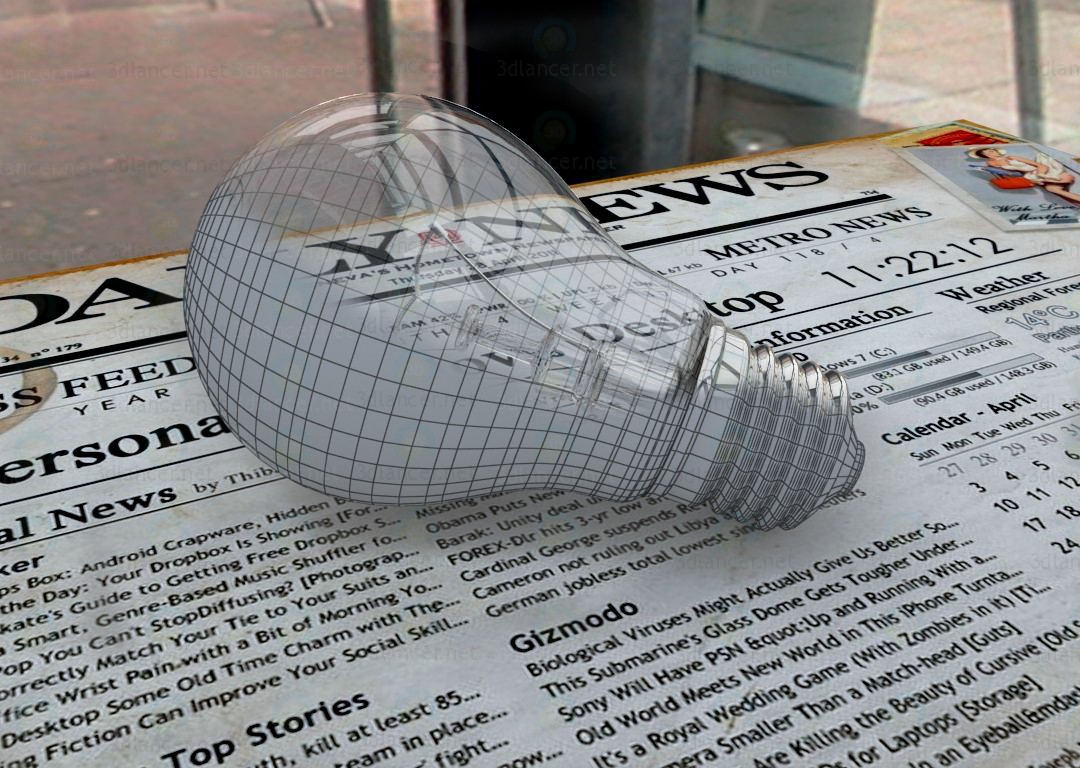 3d модель Лампа розжарювання – превью 3d модель Лампа розжарювання – превью