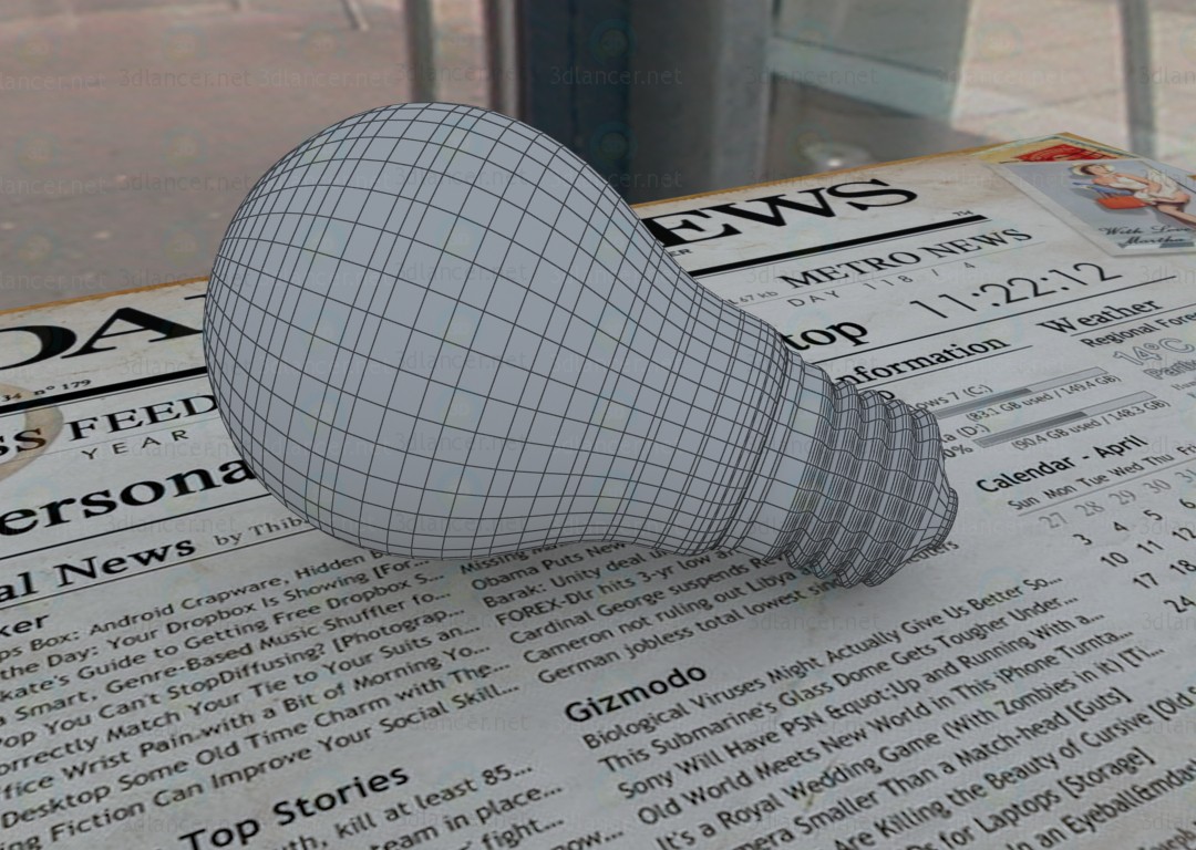 3d модель Лампа розжарювання – превью 3d модель Лампа розжарювання – превью