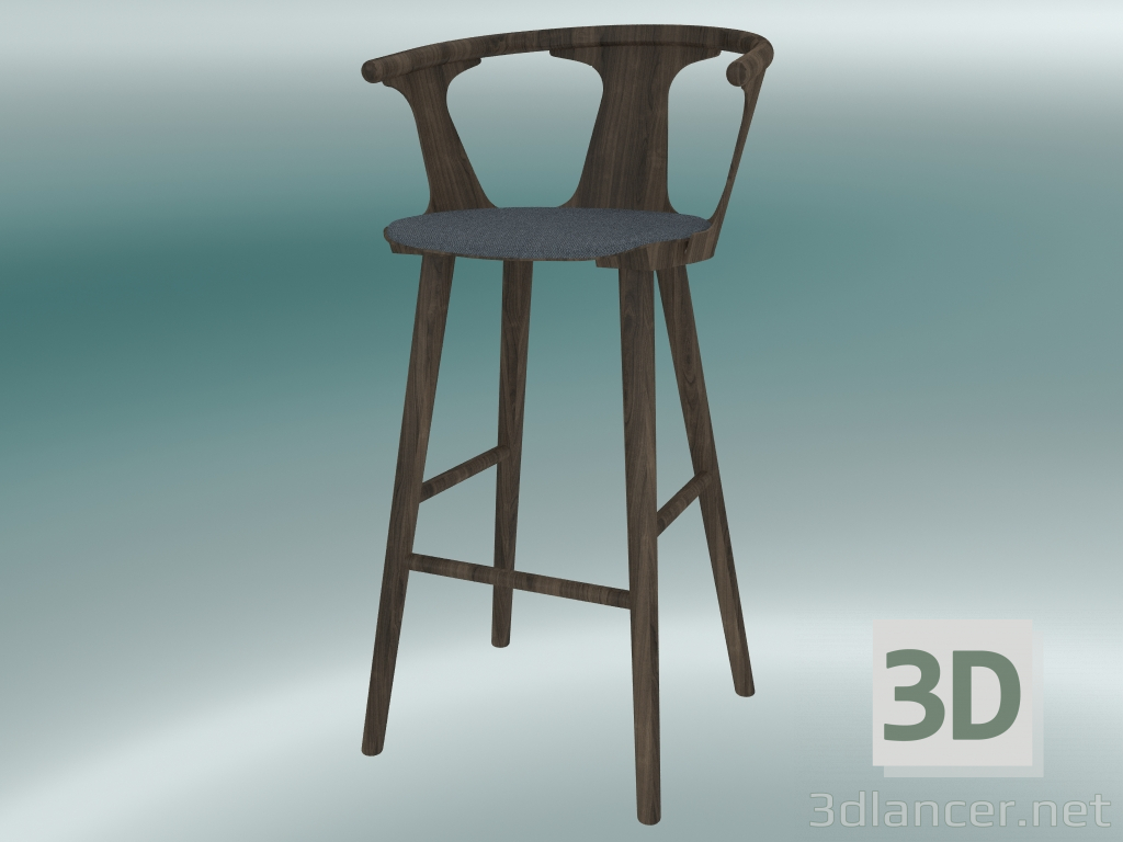 modèle 3D Chaise de bar In Between (SK10, H 102cm, 58x54cm, Chêne huilé fumé, Fiord 171) - preview