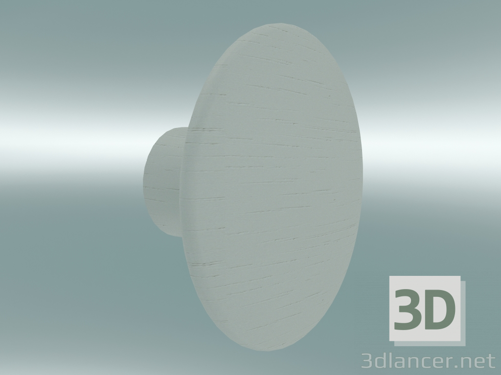 modello 3D Appendiabiti Dots Wood (Ø9 cm, bianco sporco) - anteprima
