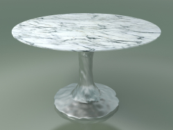 Tavolo da pranzo rotondo (132, marmo bianco di Carrara)