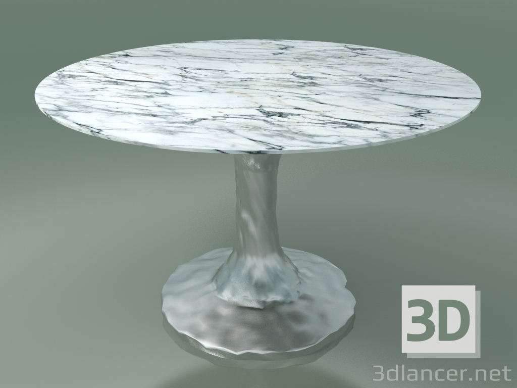 3D Modell Runder Esstisch (132, weißer Carrara-Marmor) - Vorschau