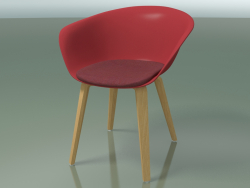 कुर्सी 4223 (4 लकड़ी के पैर, सीट पर तकिया के साथ, प्राकृतिक ओक, PP0003)